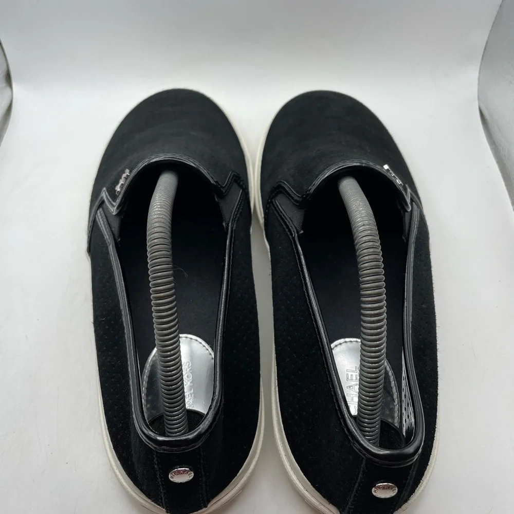 Michael Kors black perforated suede loafers size 9.5